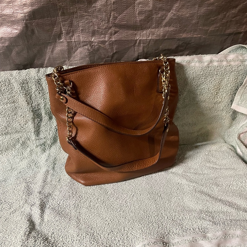 Michael Kors Tan Leather Shoulder Bag